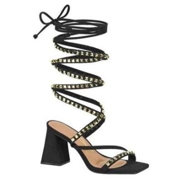 Imagem de Sandália Vizzano Gladiadora Salto Bloco com Studs 6464.111-Feminino