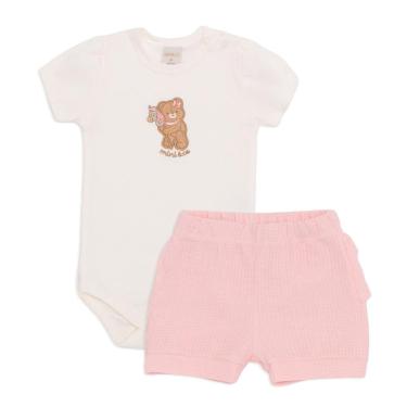 Imagem de Conjunto Bebê Menina Body Bordado Ursinha/Shorts Mini & Co-Feminino