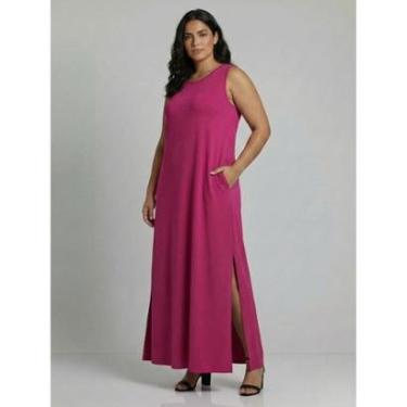 Imagem de Vestido Longo Aveloz Viscolycra Soltinho Plus Size com Bolso-Feminino