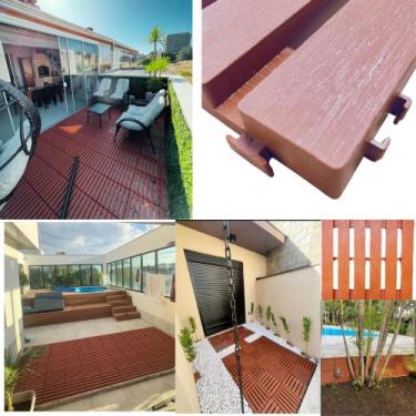 Imagem de 10 DECKS MADEIRA PLASTICA ECOLOGICA MAXX 30x30 MODULAR - OXYDECK, CEDR
