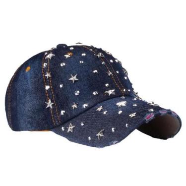 Imagem de Boné de beisebol Jeans Trucker com strass para adultos - Yiweisai