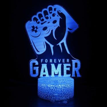 Imagem de Gamepads LED 3D que mudam de cor com luz noturna para jogadores para s