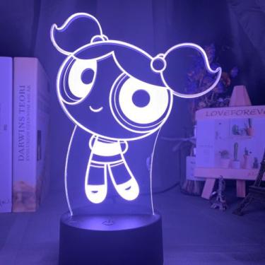 Imagem de Luz noturna 3D LED Powerpuff Girls Bubbles que muda de cor - Yiweisai