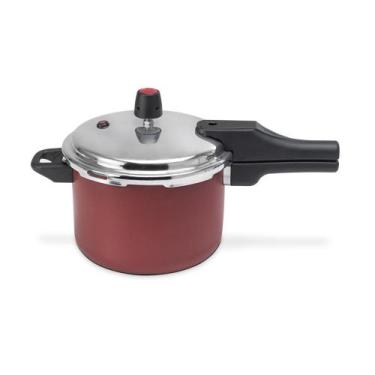 Imagem de Panela de Pressão 4,5L em Alumínio Multiflon Quartzo Versátil Vermelho