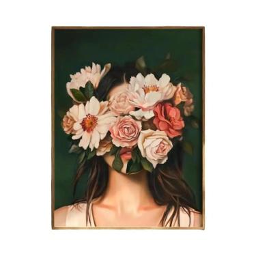 Imagem de Impressão Em Tela Minimalista De Flor Abstrata Verde Para Decoração Mo