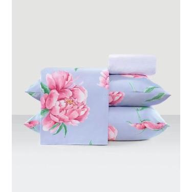 Imagem de Jogo De Cama Solteiro 3 Peças Lar E Lazer Azul, UN, Azul