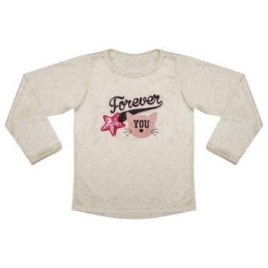 Imagem de Blusa Infantil Look Jeans Manga Longa Bege - 03 - UNICA-Feminino