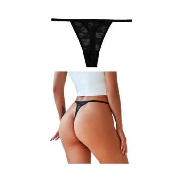 Imagem de Calcinha Sexy Feminina De Cintura Baixa Em Tule, Cor Sólida, T-back, T