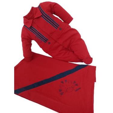 Imagem de Saída Maternidade Bordada Bebê Menino LeBhua / Paraiso 13670, Vermelho