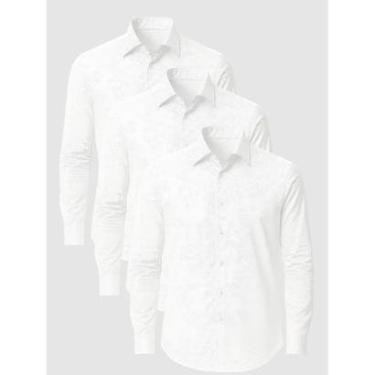 Imagem de Kit 3 Camisas Social Masculina Manga Longa Crocker-Masculino