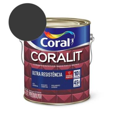 Imagem de Esmalte Coralit Ultra Resistencia Fosco Preto 3.6l Coral