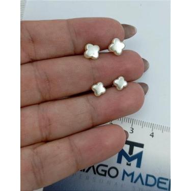 Imagem de Conjuntos de Brincos Trevo Pérola - 2 Pares com Banho de Ouro - no-bra