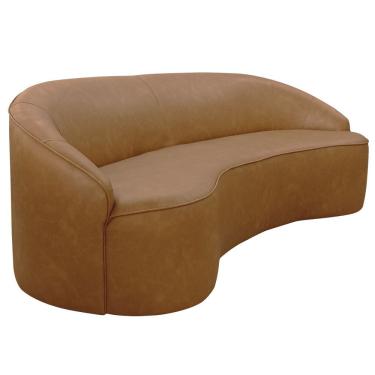 Imagem de Sofá Curvo Montserrat 150cm 02 Lugares Corano Caramelo - Nexta Casa