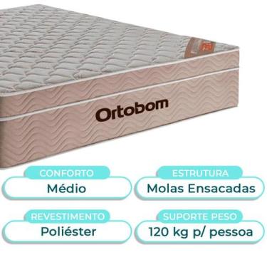 Imagem de Colchão Queen Molas Ensacadas + Box Bege - Airtech - Ortobom