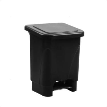 Imagem de Lixeira Com Pedal 15 Litros Para Cozinha Restaurante Banheiro Cor Pret