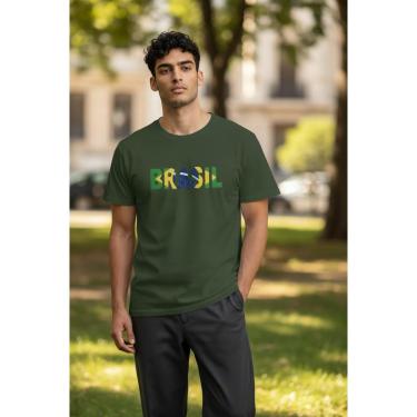 Imagem de Camiseta Masculina Básica Dia a Dia Brasil Copa 2026 Jogos do P ao G1-Masculino