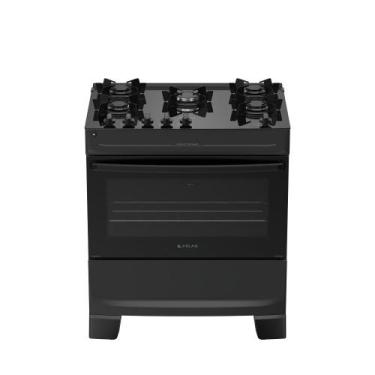Imagem de Fogão 5 bocas Atlas Mônaco Top Glass Automático Mesa de Vidro, PRETO