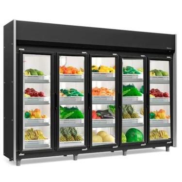 Imagem de Refrigerador Vertical Auto Serviço Hortifruti 5 Portas Geas5p Preto 220V Gelopar