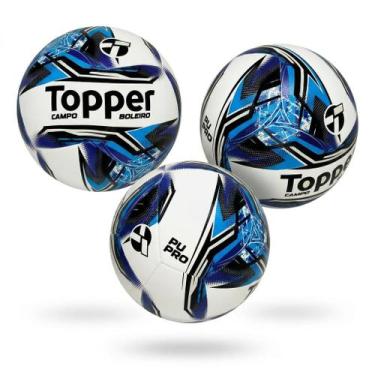 Imagem de Kit 3 Bola De Futebol Topper Campo Boleiro Pu Pro