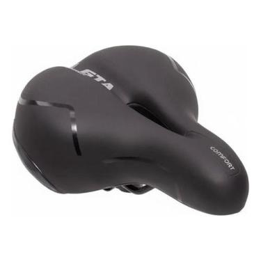 Imagem de Banco Selim Mtb Bmx Monark Confort Com Refletor Preto Gta Preto 22 Cm 