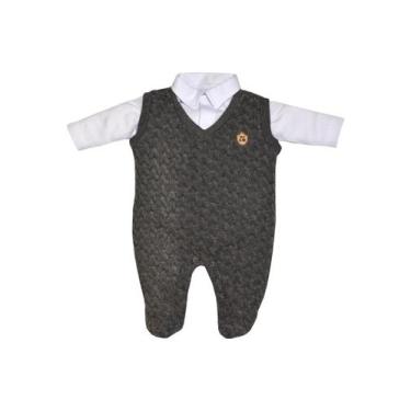 Imagem de Macacão Softy Body Chumbo Infantil Tilly Baby, RN, Mescla
