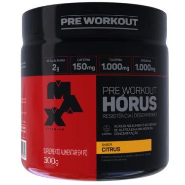Imagem de Pré Treino Max Titanium Hórus Pote 300 Gramas, Citrus