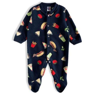 Imagem de Pijama Macacão Bebê Soft Fast Food Marinho Tip Top, M