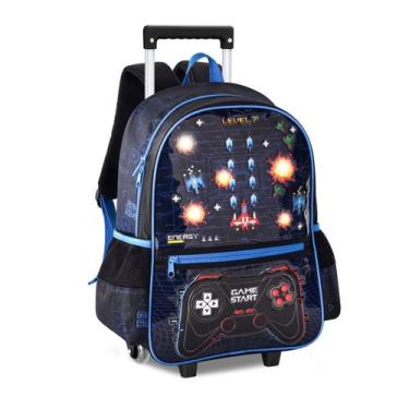Imagem de Mochila Rodinhas Video Game Bolsa Infantil Meninos Gamer  - Clio