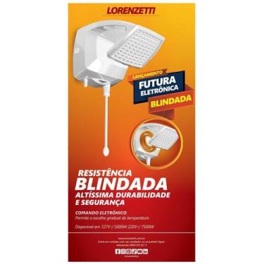 Imagem de Chuveiro Lorenzetti Futura Eletron 110v 5000w R. Blindado