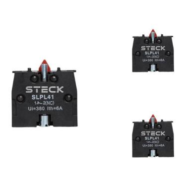 Imagem de 3 Bloco de Contato Auxiliar Steck SLPL41 660V 1NF Frontal