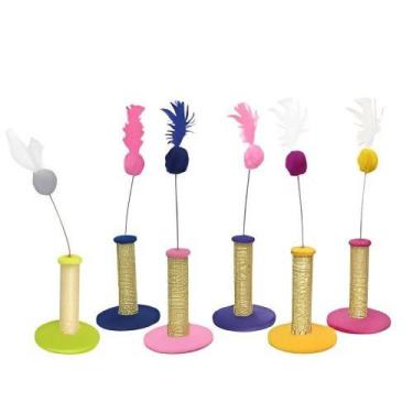 Imagem de Arranhador poste sisal com pompom para gatos  cores sortidas - SÃO PET