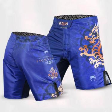 Imagem de Bermuda Fightshort Boxe Jiu-Jitsu MMA Dragon Mandala Venum Cor:AzulTam