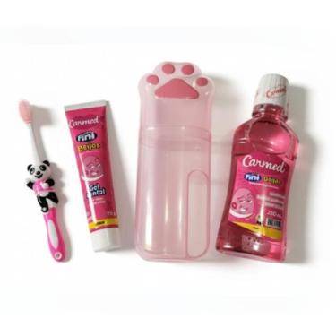Imagem de Kit Dental Infantil Carmed Beijinho 1 Escova Dental + 1 Pasta dental +