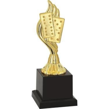 Imagem de Troféu de Dominó 600022 para Premiação com Base Retangular Dourado Vitória