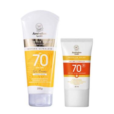 Imagem de Kit Protetor Solar Corporal 200g FPS70 e Facial UVA UVB 40ml Australia