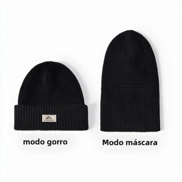 Imagem de Gorro De Inverno Masculino 2 Em 1 Com Máscara Balaclava, Protetor Faci
