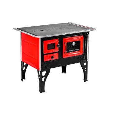 Imagem de Fogão A Lenha Com Forno Hidro H-Prime Vermelho - Hidro Industrial