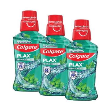 Imagem de Kit Enxaguante Bucal Colgate Plax Fresh Mint 250ml com 3 unidades