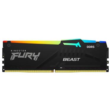 Imagem de Memória RAM Kingston Fury Beast DDR5 8GB 5600MHz RGB com Dissipador de Calor Preto
