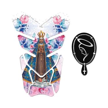 Imagem de Kit Protetor de Tanque Resinado e Decorativo para Moto em PVC Rosa com Acabamento 3D Teu Adesivo