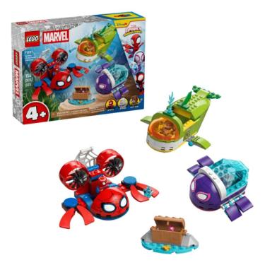Imagem de Veículo Subaquático Spidey 11207 com 3 Submarinos Montáveis e Minifiguras de Super-heróis e Vilões Azul Lego