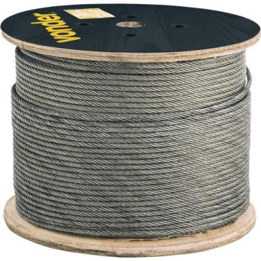 Imagem de Cabo De Aço Galvanizado Vonder Alma De Fibra 9,53 Mm 3/8" 6 X 25f 500 