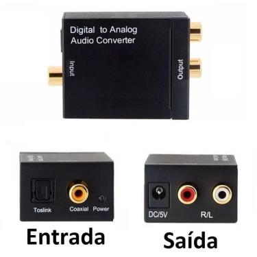 Imagem de Conversor Áudio Óptico Coaxial Analógico Rca Saída R/l dvd