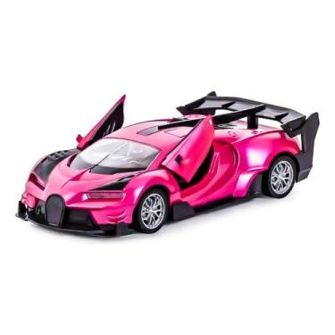 Imagem de Carrinho De Controle Remoto Com Luzes Led Abre Portas Rosa - DM Toys