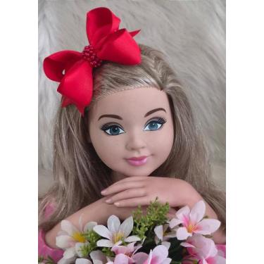 Imagem de Laço Belli Bico de Pato Vermelho com Miolo de Pérolas - Princesa Belli