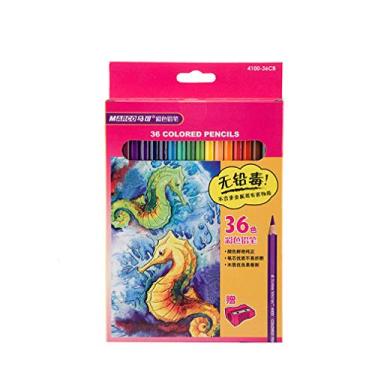 Imagem de Lápis de cor a óleo pintado à mão com 36 cores, desenho e coloração