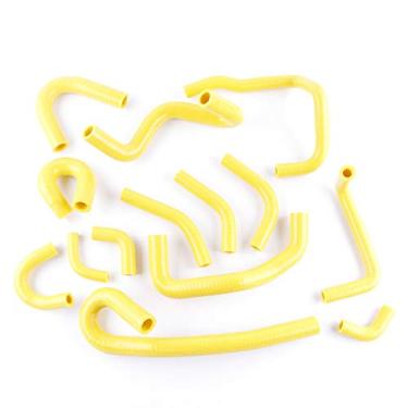 Imagem de LUXERAD Mangueira de arrefecimento de silicone de desempenho de 3 camadas 4,5 mm para Ni ssan Skyline R32 R33 R34 GTR RB RB26DETT (Amarelo)