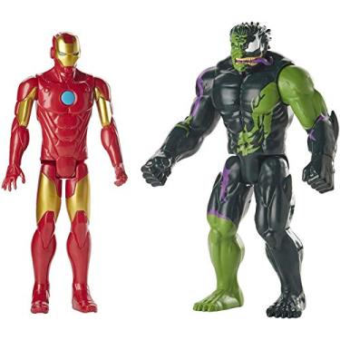 Imagem de Marvel Titan Hero 30.5 cm Spider-Man Maximum Venom Series 2-Pack Homem de Ferro vs Hulk Venomizado