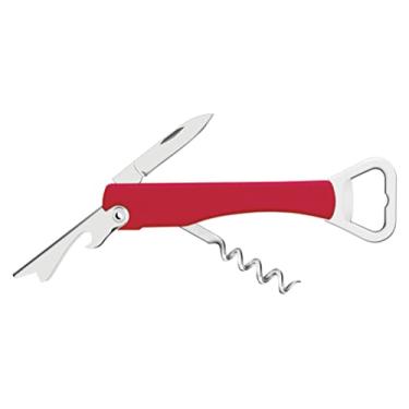 Imagem de Abridor com Saca Rolhas e Canivete Tramontina Harmoniza com Lâminas em Aço Inox e Corpo em ABS Vermelho