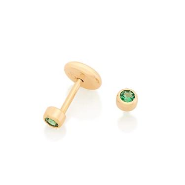 Imagem de Brinco infantil solitário com zircônias -526385-Rommanel Cor: Verde